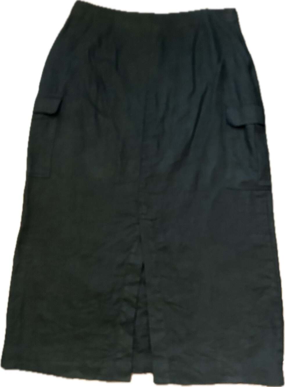 Cotton:On Black 100% Linen Low RiseCargo Maxi Skirt Casual Y2K Utility EUC - Picture 7 of 11